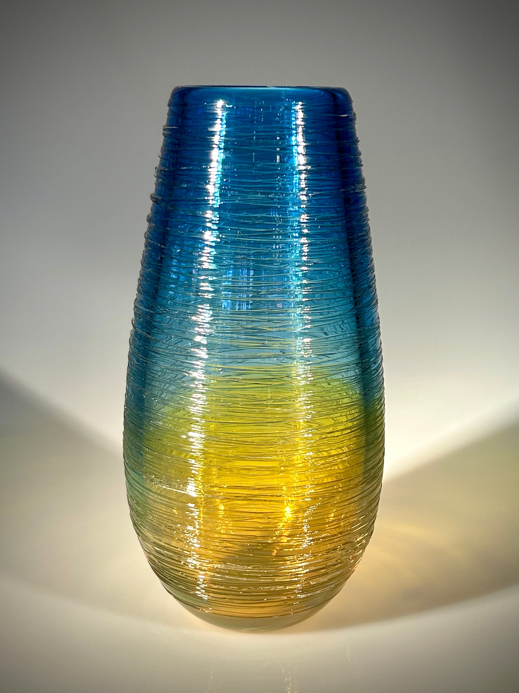 Blue/Gold Threaded Vase