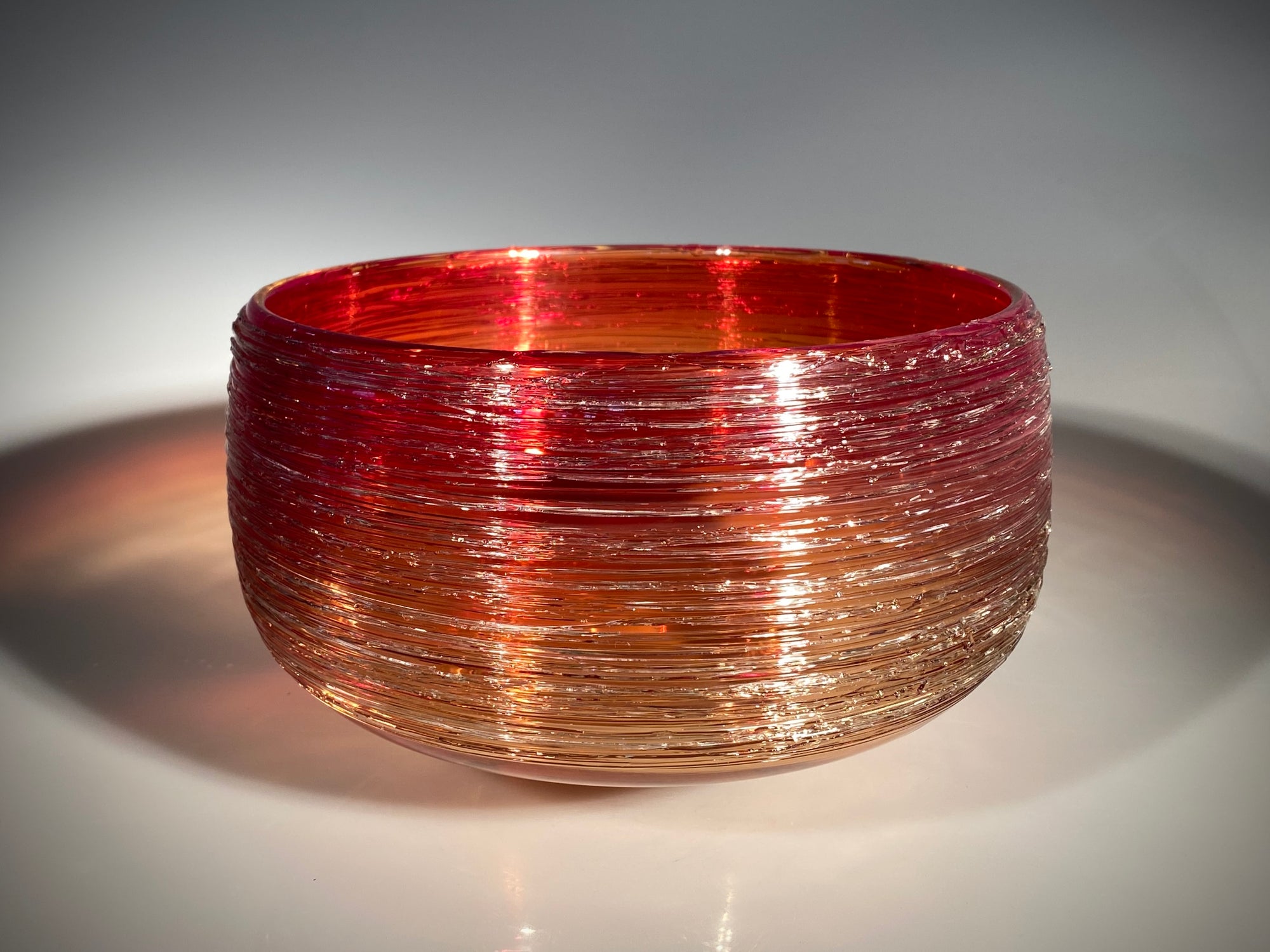 Red Fade Threaded Bowl