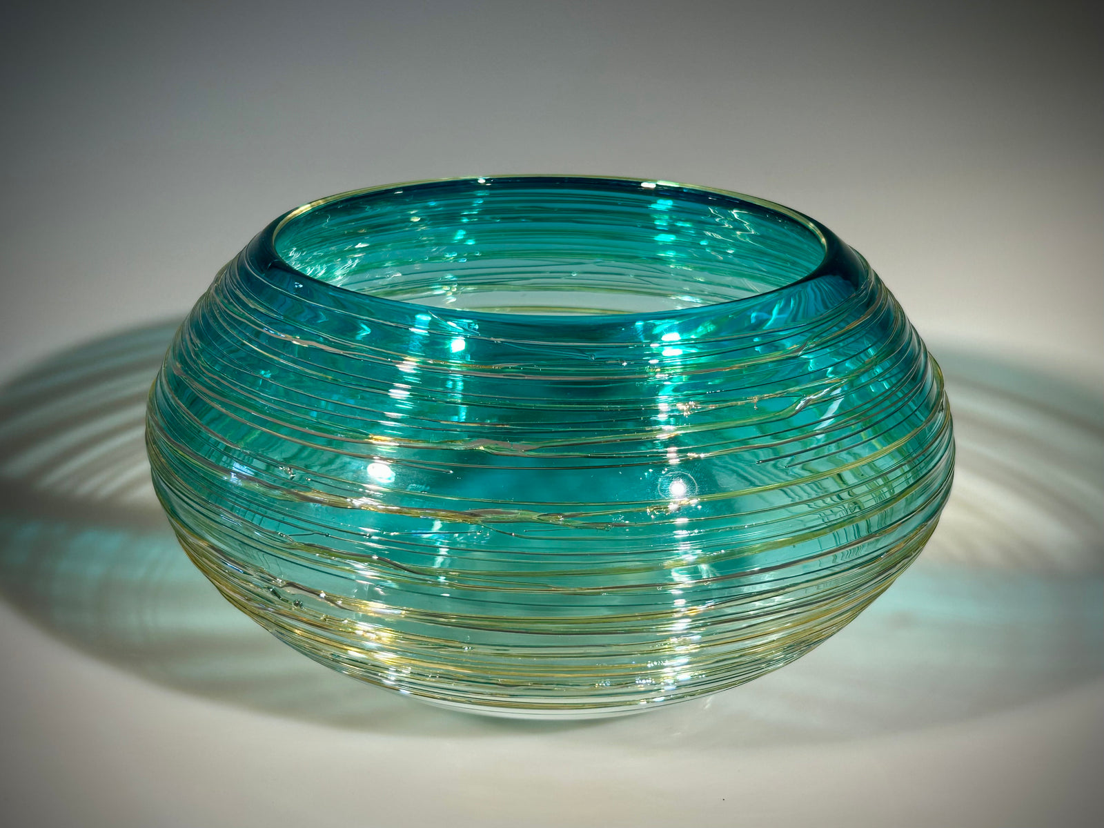 Copper Blue/Gold Threaded Bowl