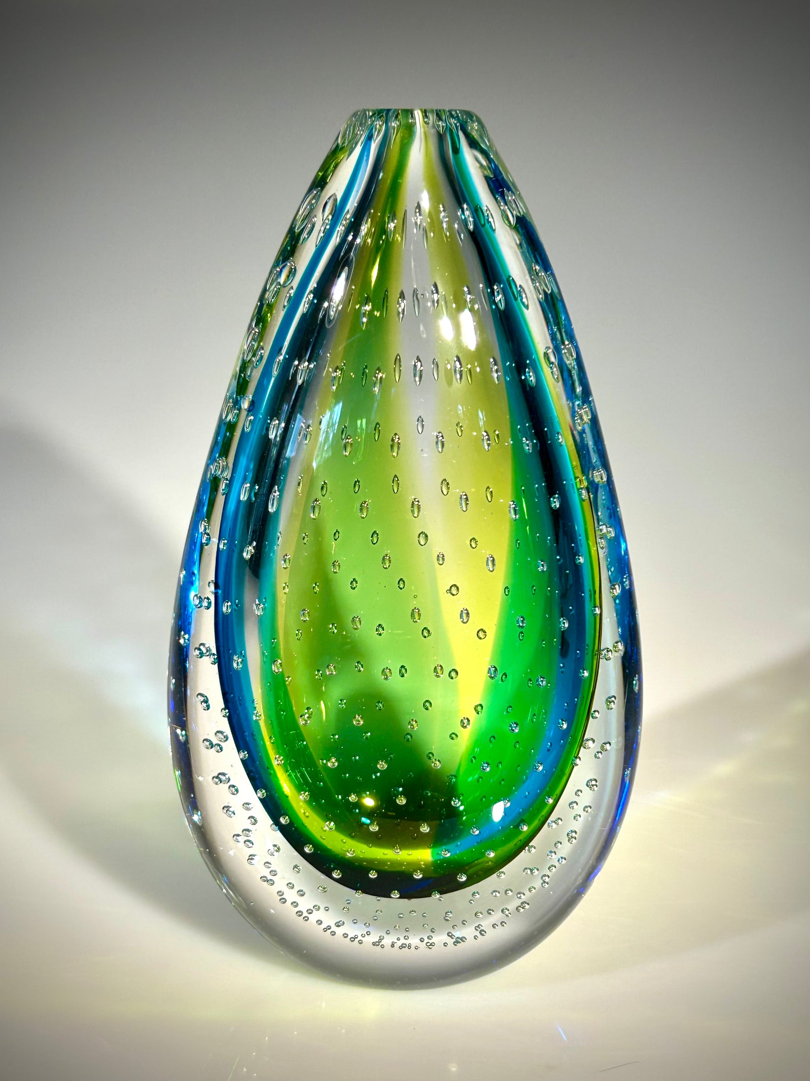 Lime/Blue Bubble Drop Vase