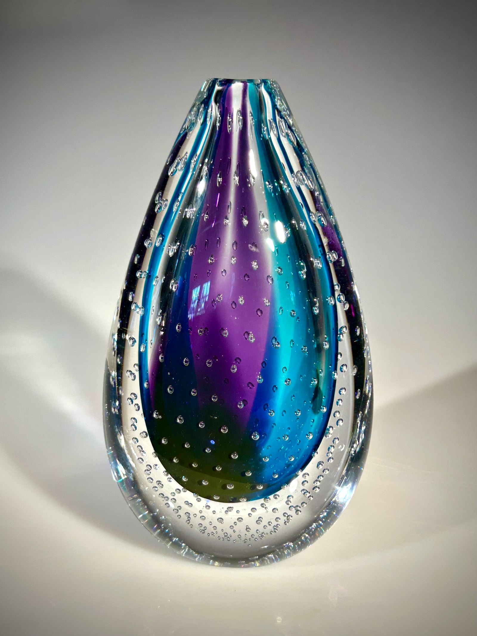 Blue/Amethyst Bubble Drop Vase