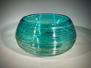 Copper Blue and Gold Threaded Bowl