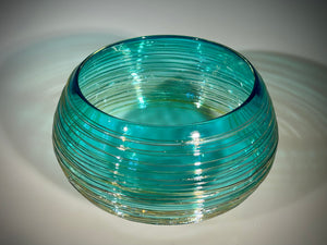 Copper Blue and Gold Threaded Bowl