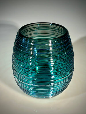 Blue/Grey Threaded Calabash