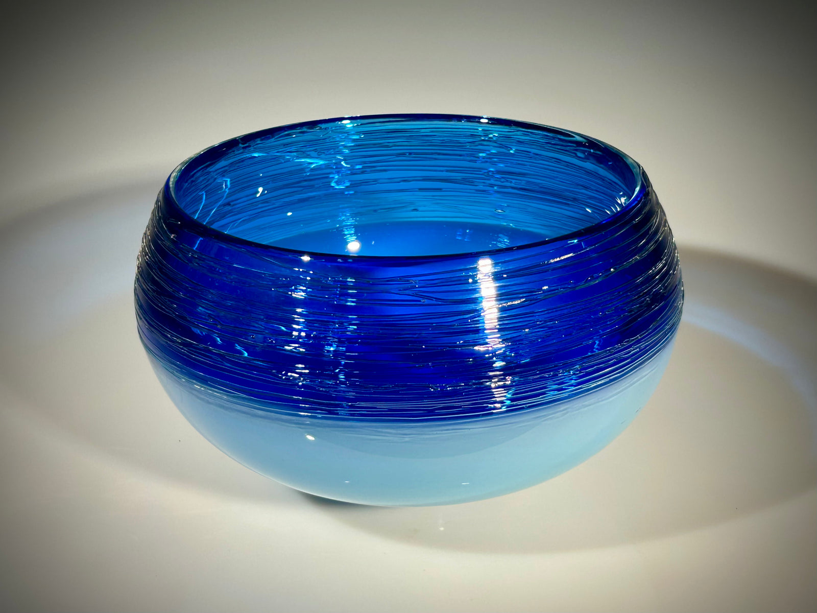 Cobalt Celadon Threaded Bowl