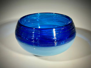 Cobalt Celadon Threaded Bowl