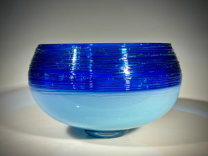 Cobalt Celadon Threaded Bowl