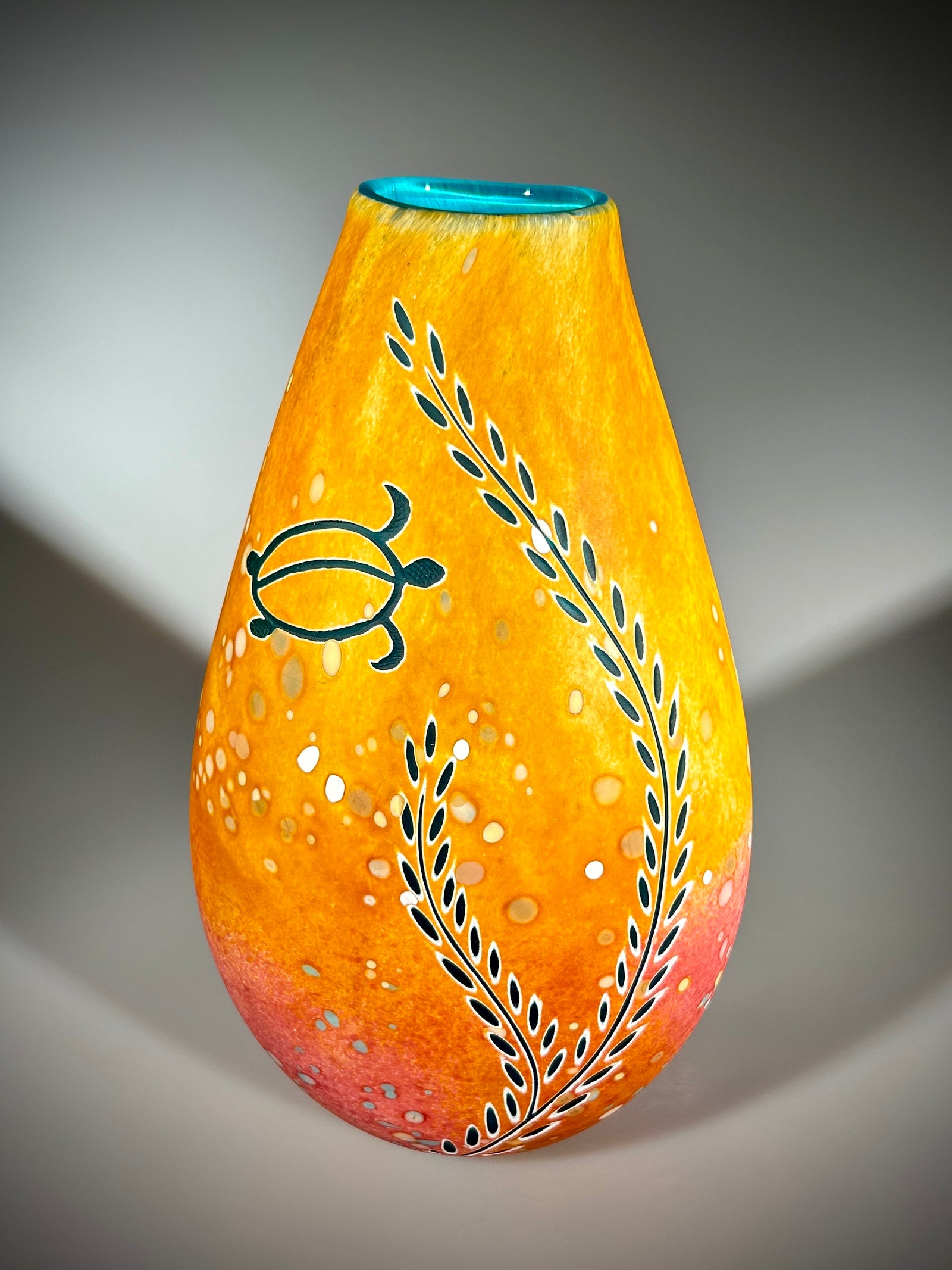 Blue/Amber Honu Vase