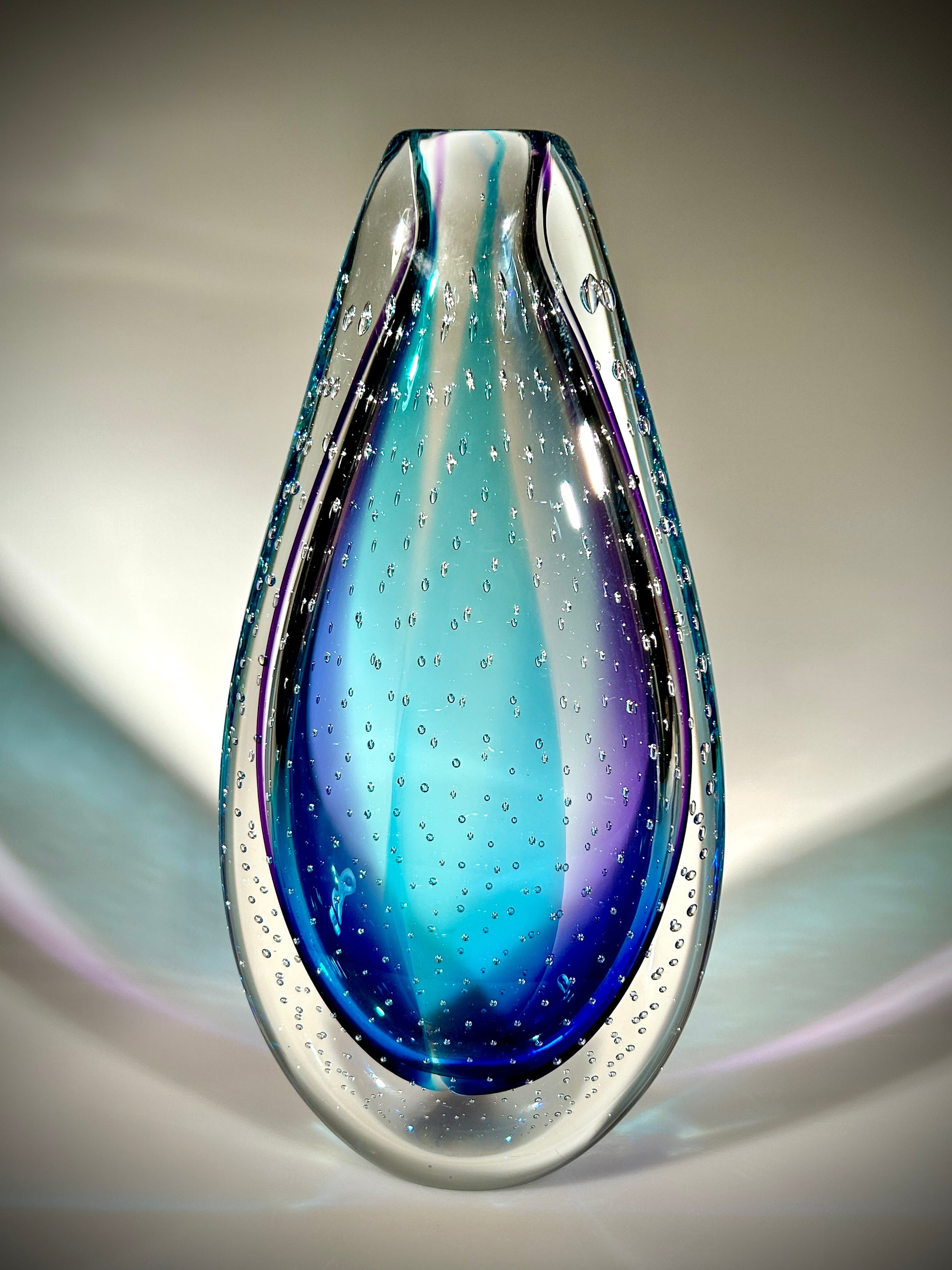 Blue/Amethyst Bubble Drop Vase