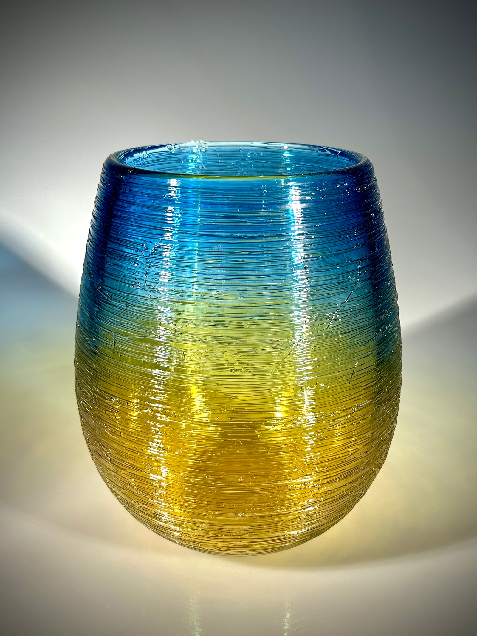 Blue and Gold Threaded Calabash