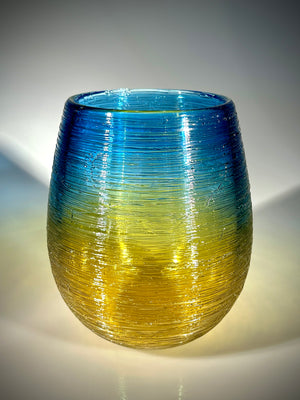 Blue and Gold Threaded Calabash