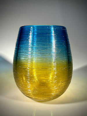 Blue and Gold Threaded Calabash