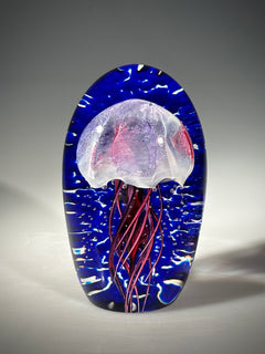 Ruby/Amethyst Cobalt Ripple Jellyfish - Hot Island Glass (Maui