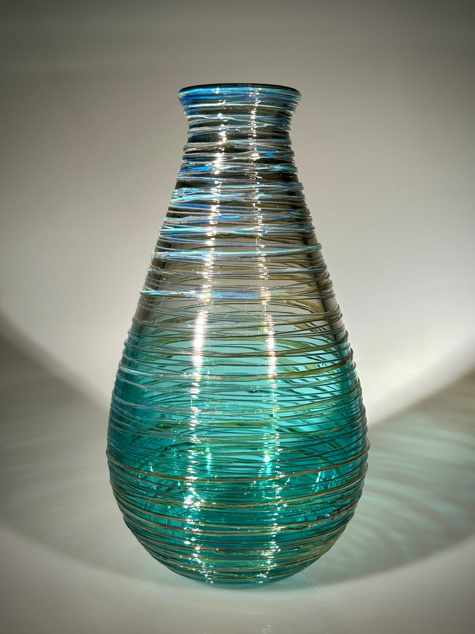 Blue/Grey Threaded Vase