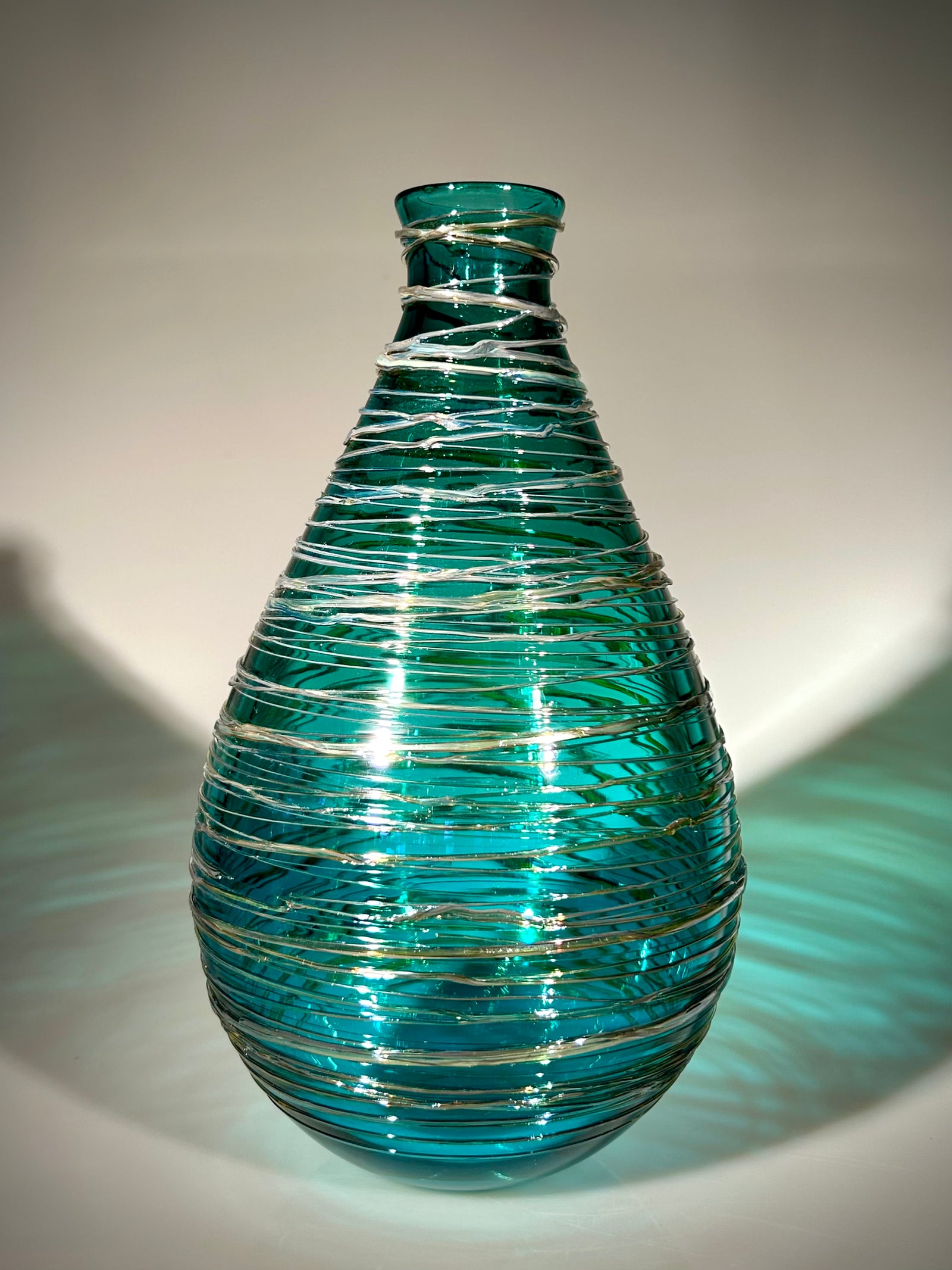 Blue/Green Threaded Vase