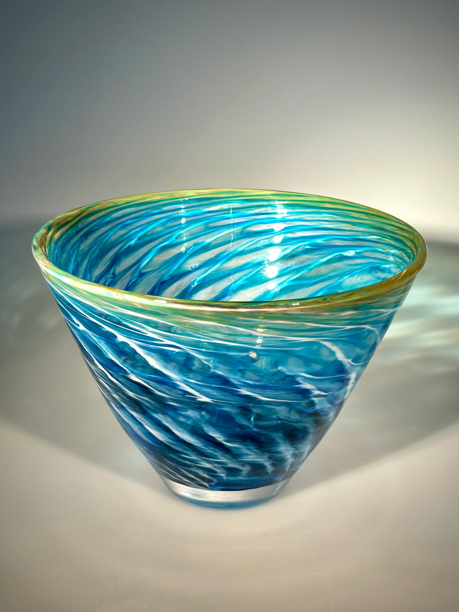 Blue/Gold Optic Vase