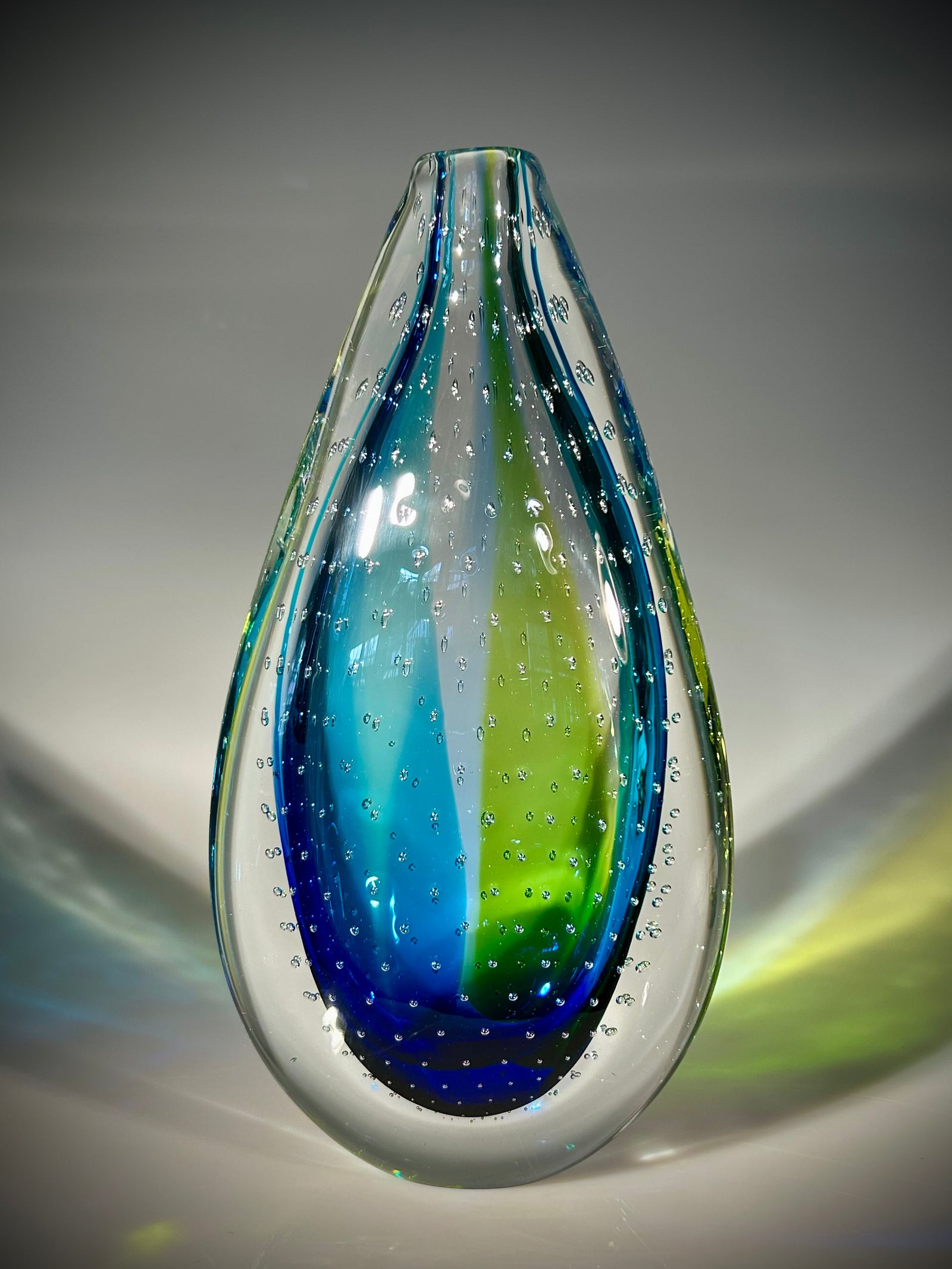 Blue/Lime Bubble Drop Vase