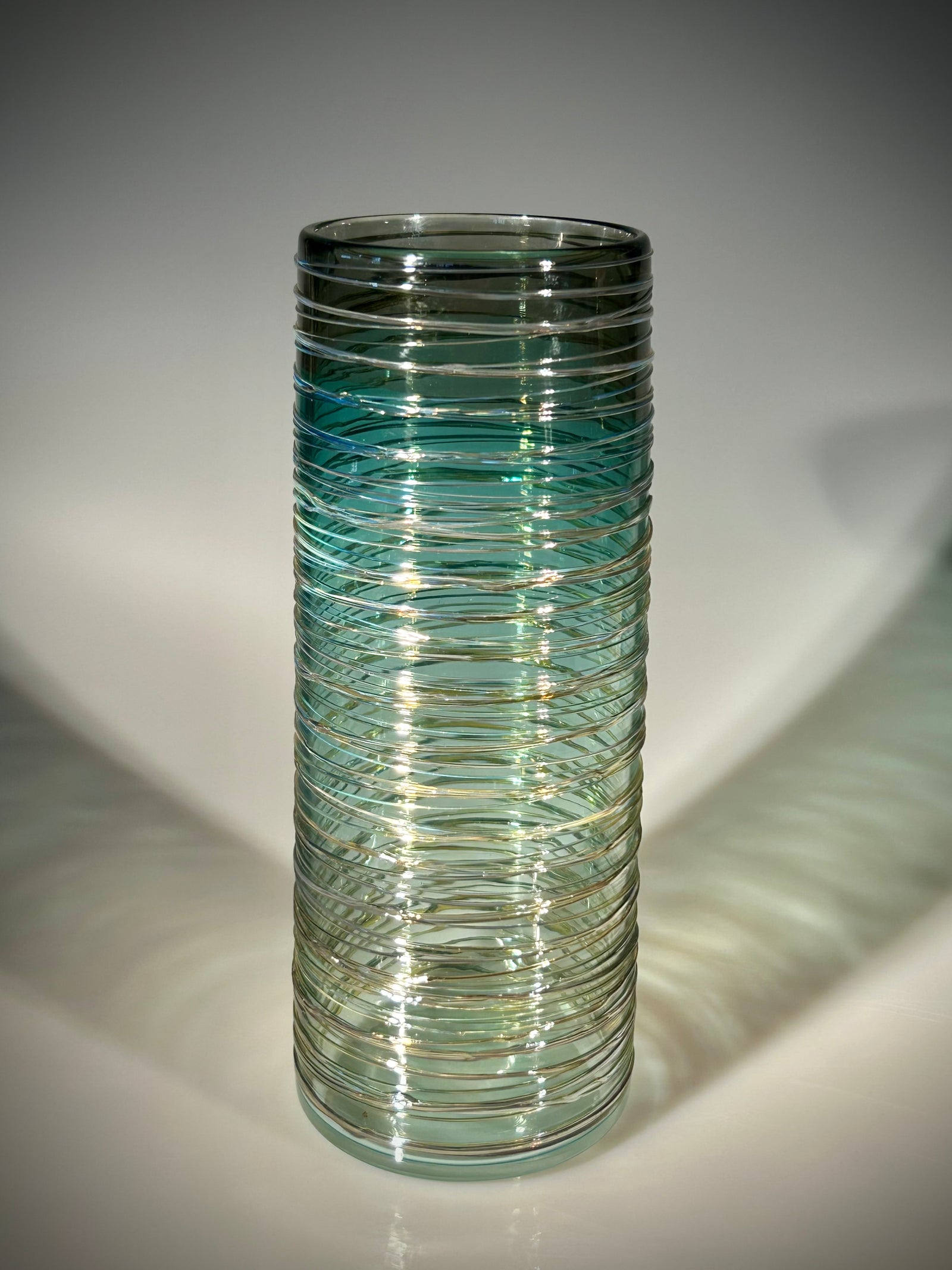 Blue/Grey Threaded Vase