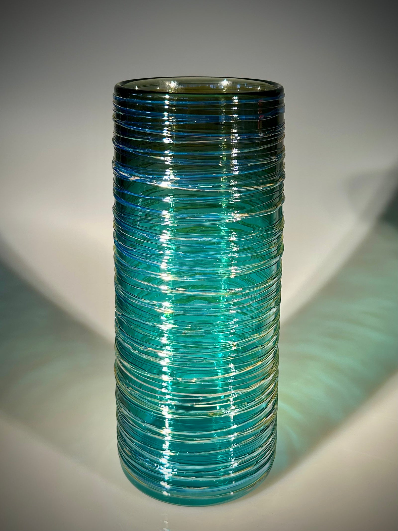 Tourmaline/Grey Threaded Vase