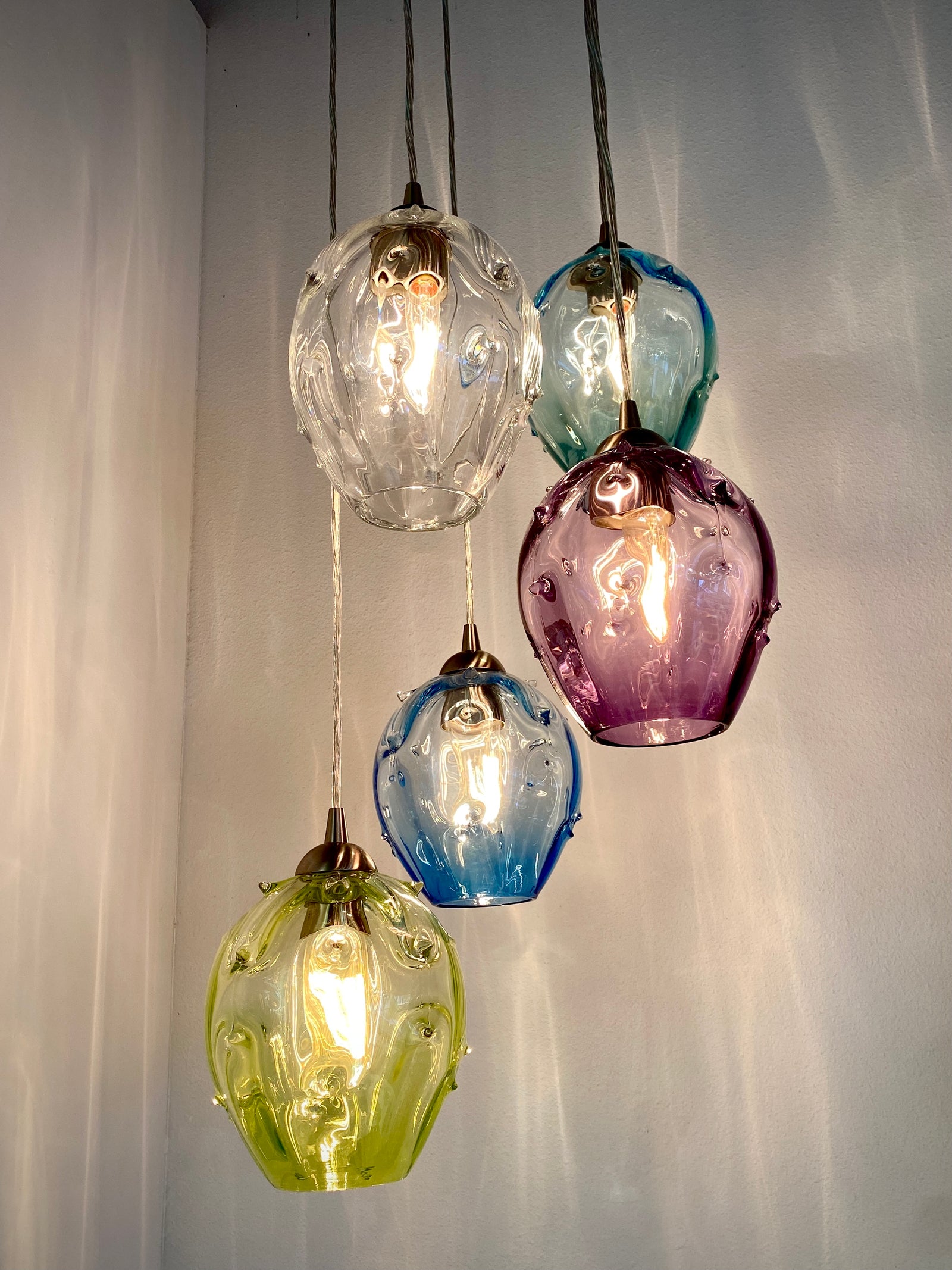 5 Light Rickly Pendant Set