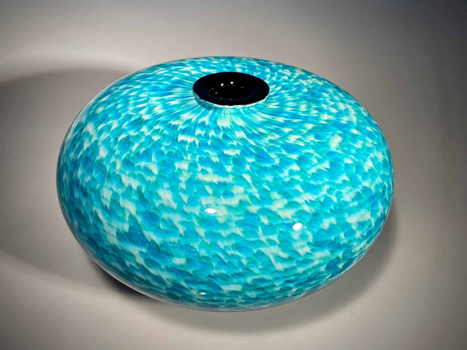 Turquoise Feather Vase