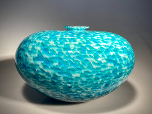 Turquoise Feather Vase