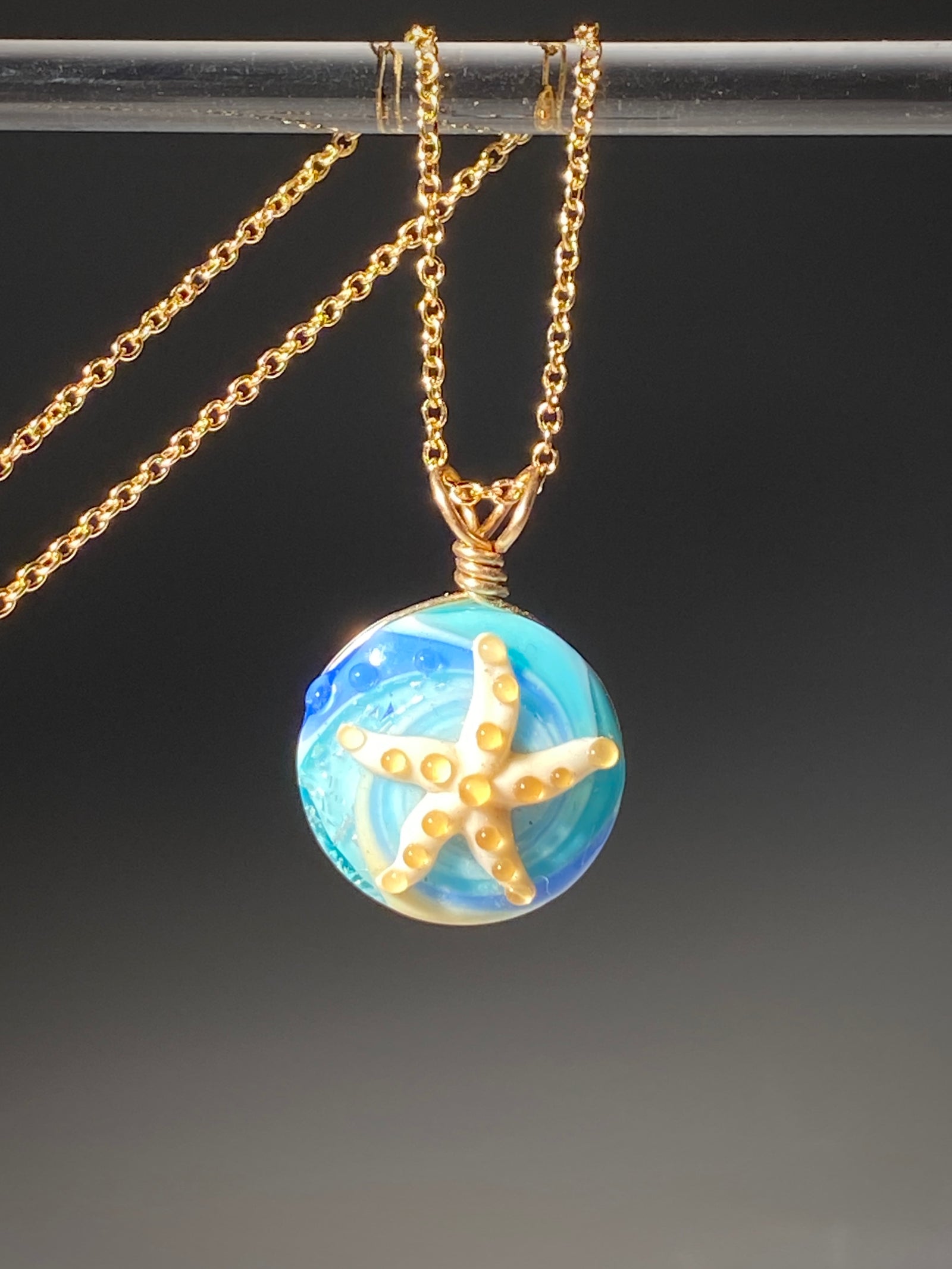 Starfish Pendant on Gold