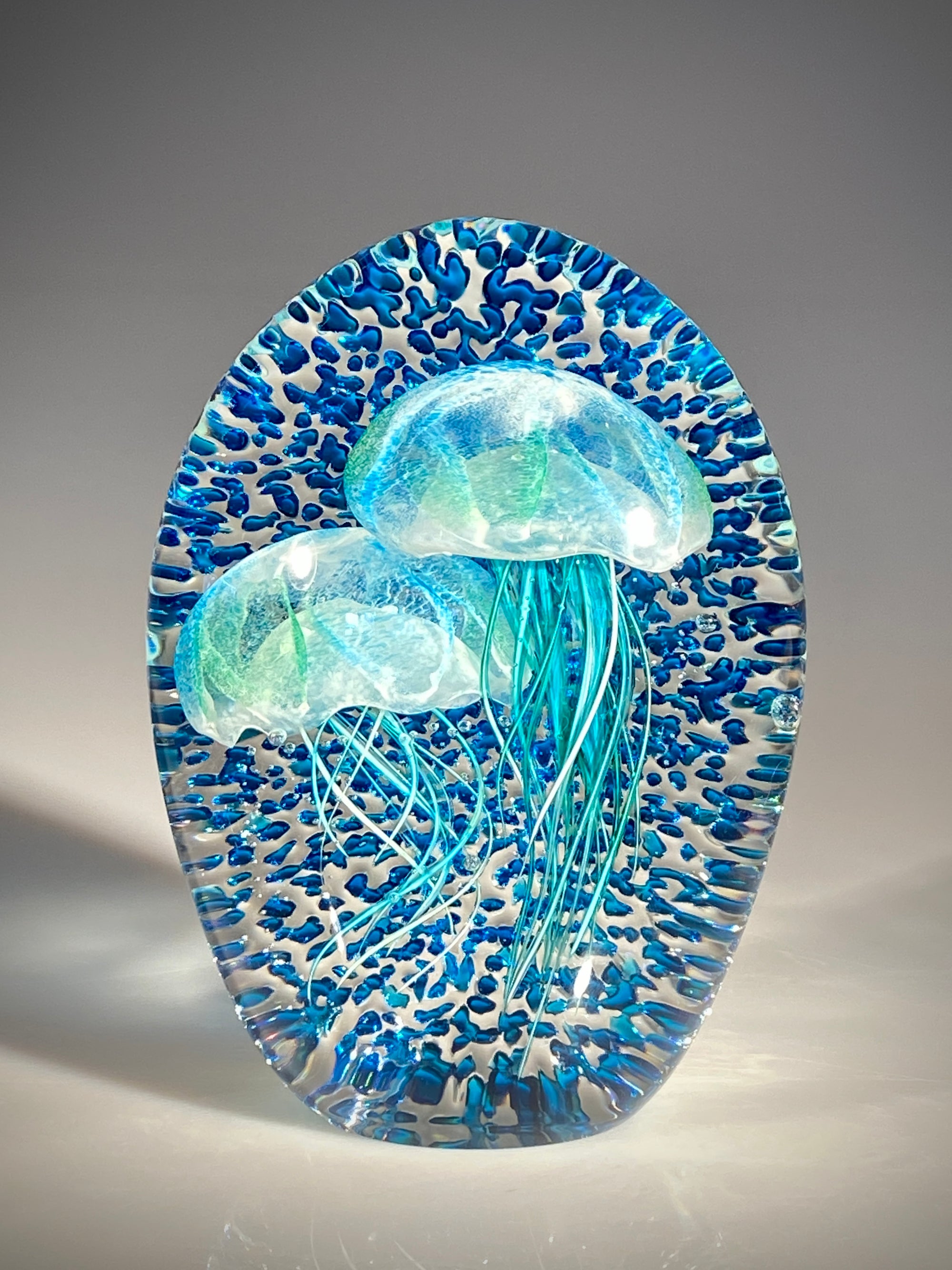 Blue/Green Ripple Double Jellyfish
