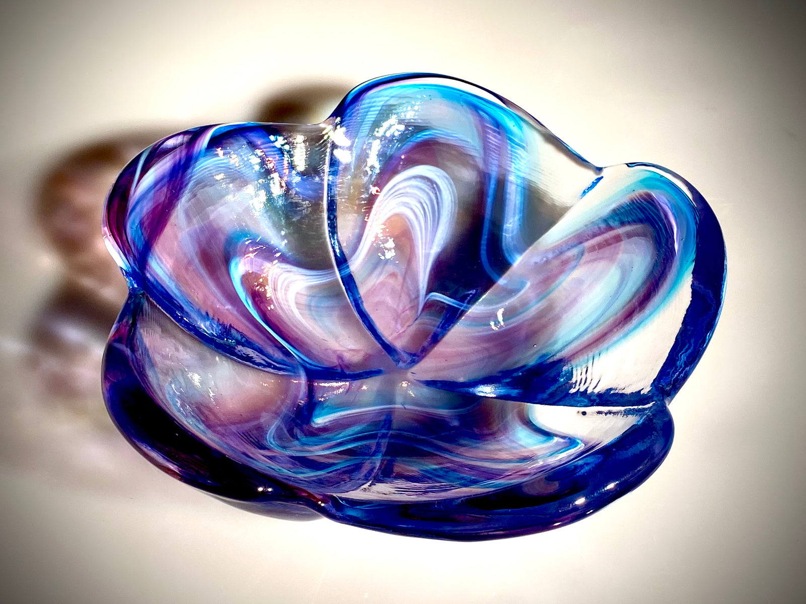 Blue/Amethyst Large Plumeria Bowl