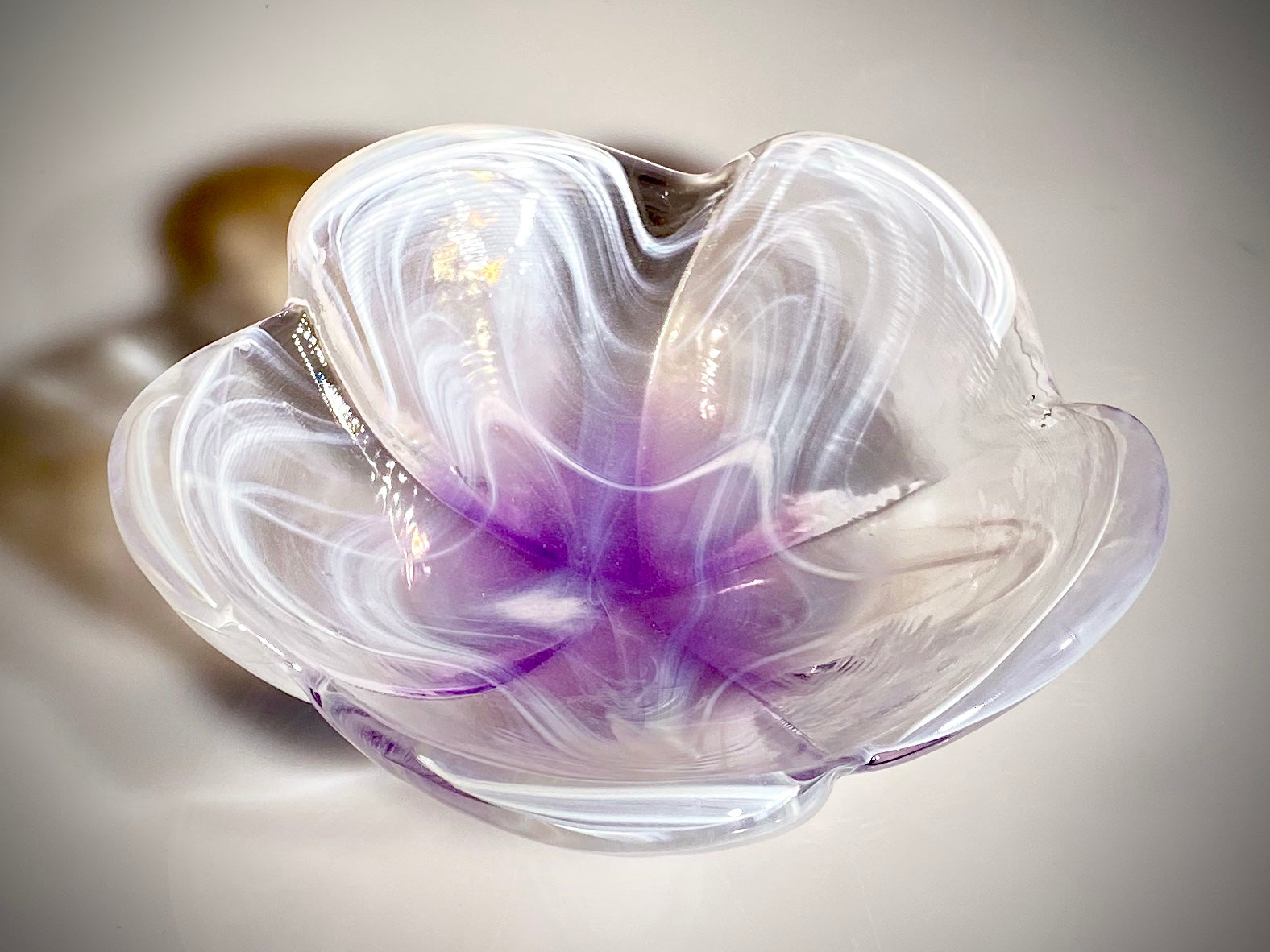 Purple Center Large Plumeria Bowl