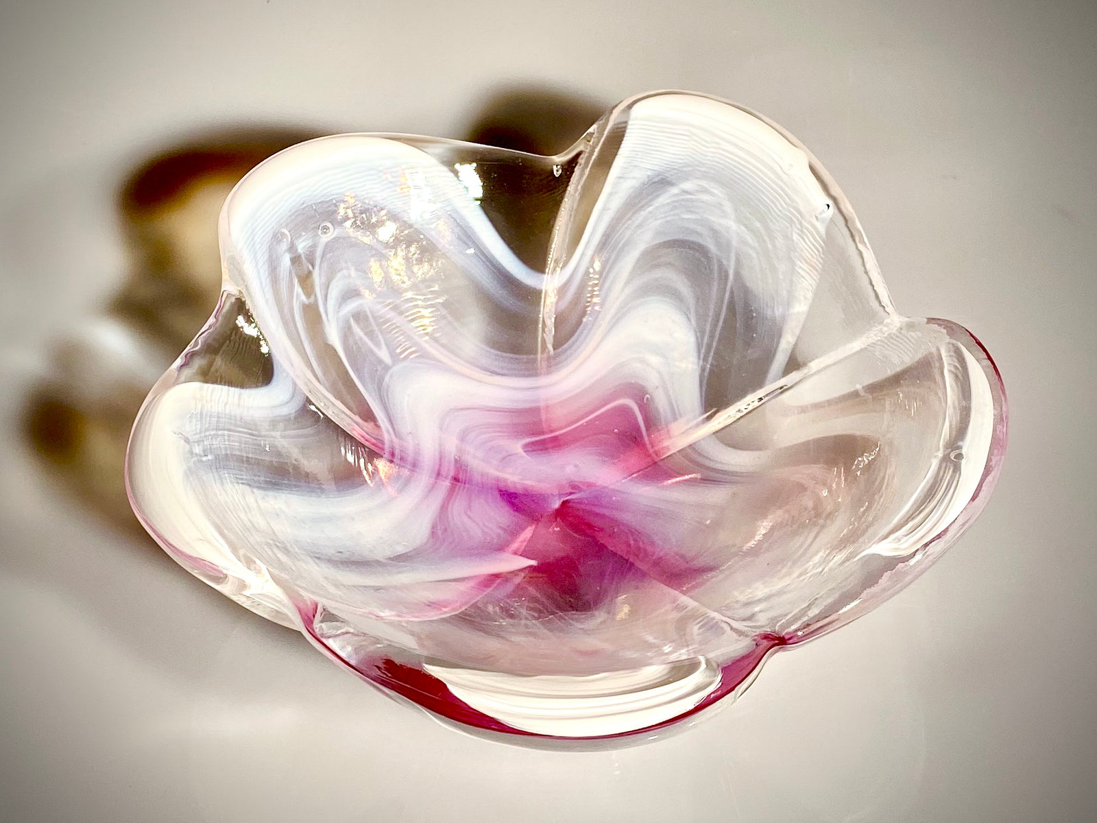 Pink Center Large Plumeria Bowl