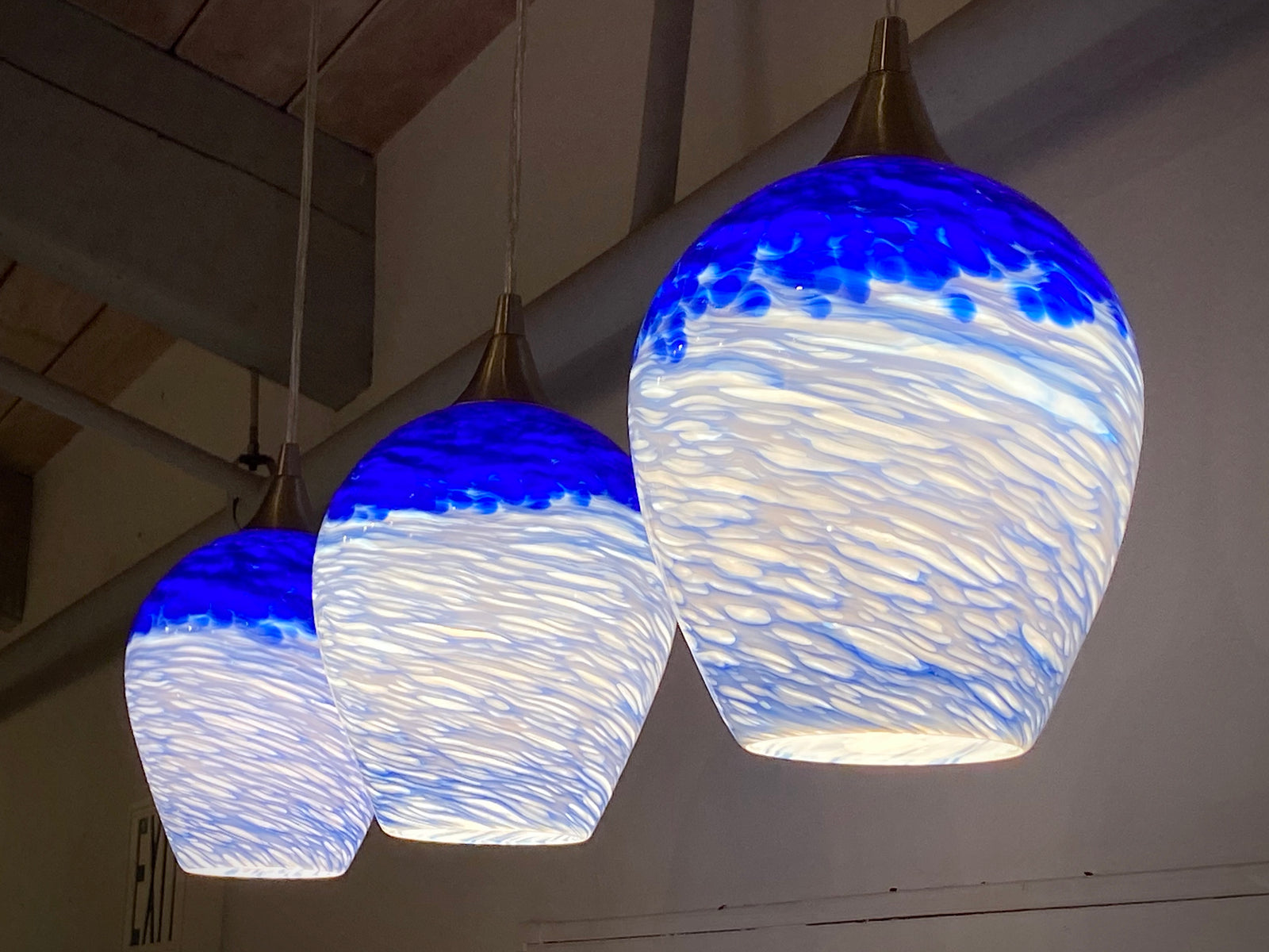 Large Cobalt Clouds Pendant Shade