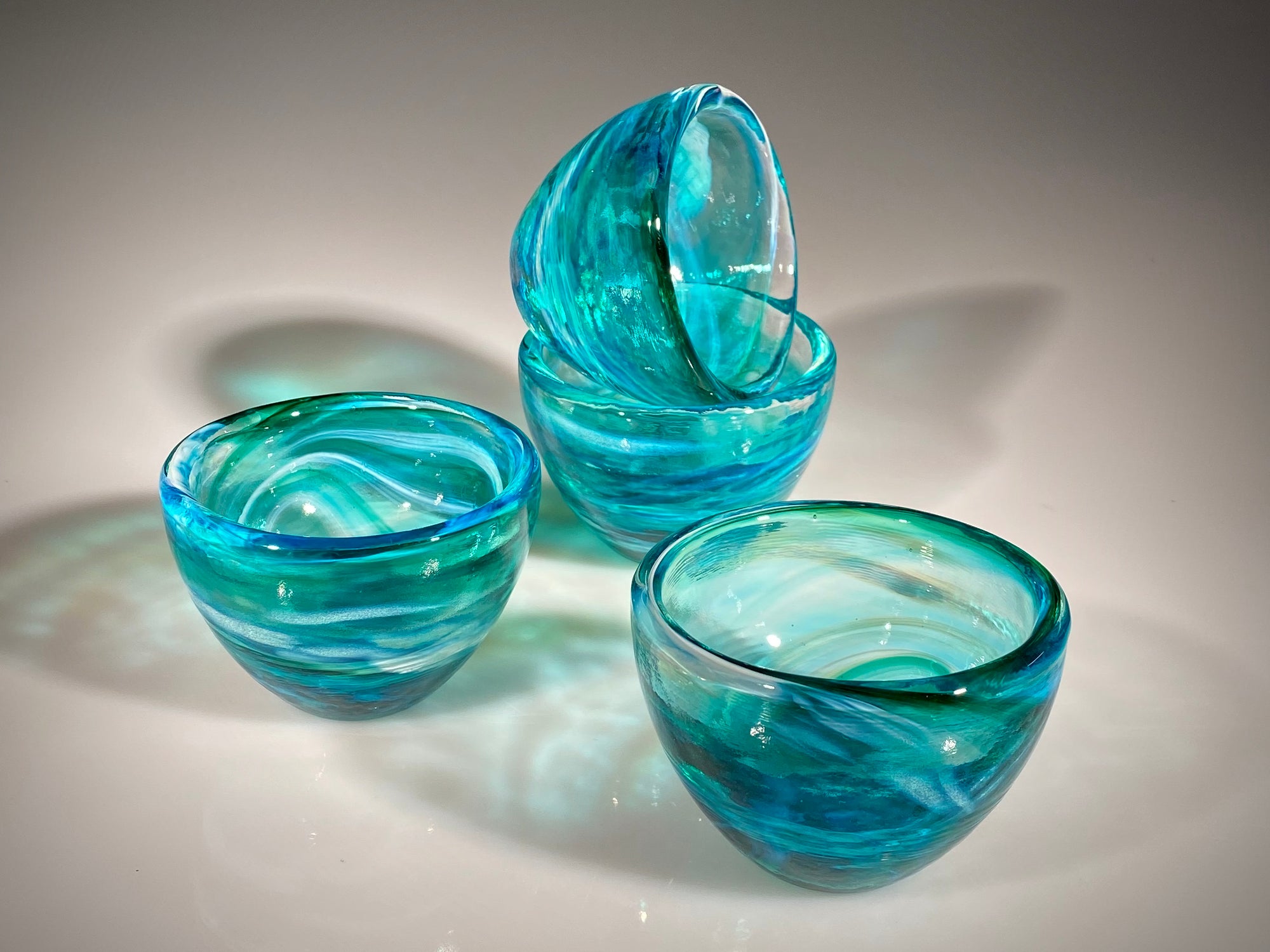 Set of Four Emerald Mini Bowls
