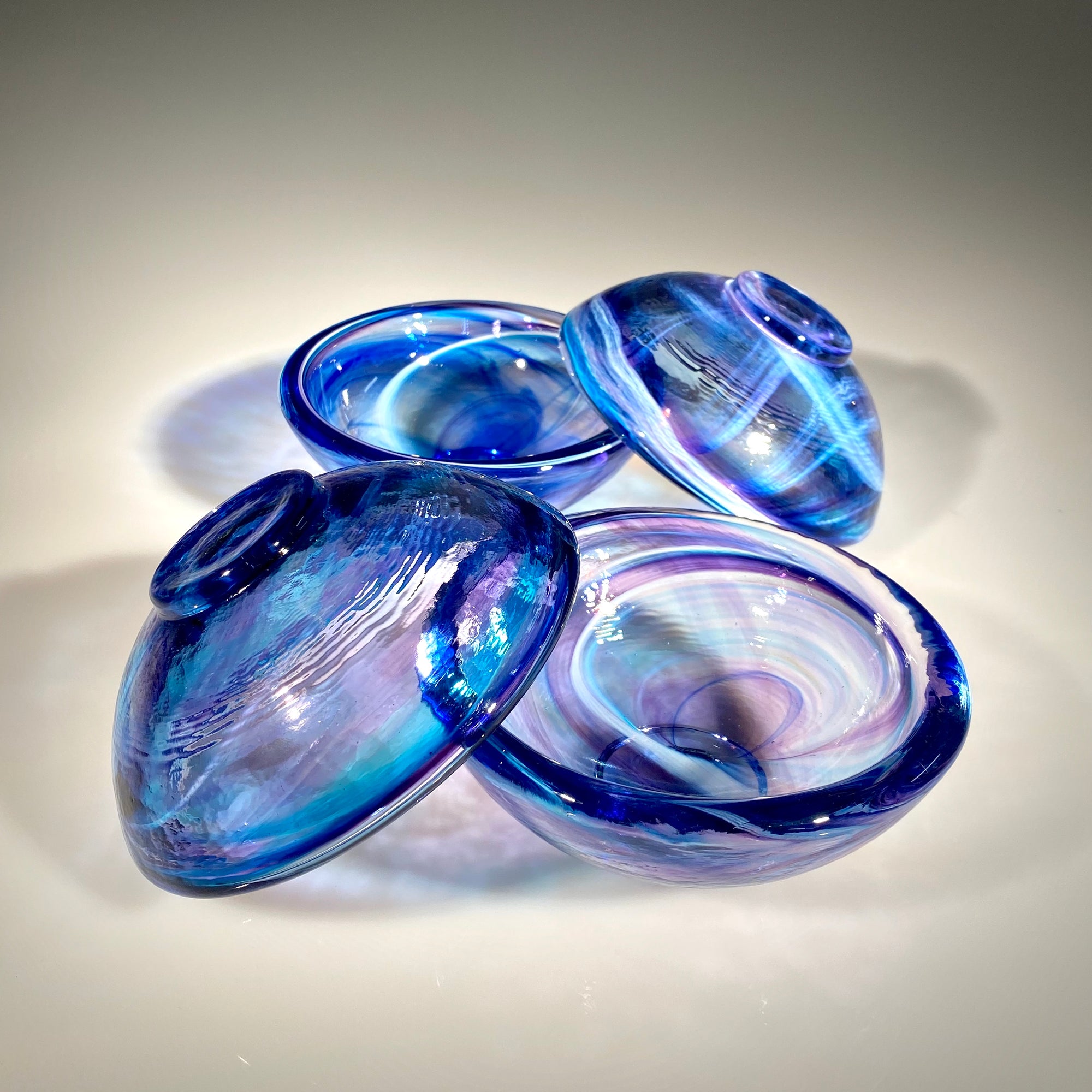 Set of Four Blue/Amethyst Da Kine Bowls