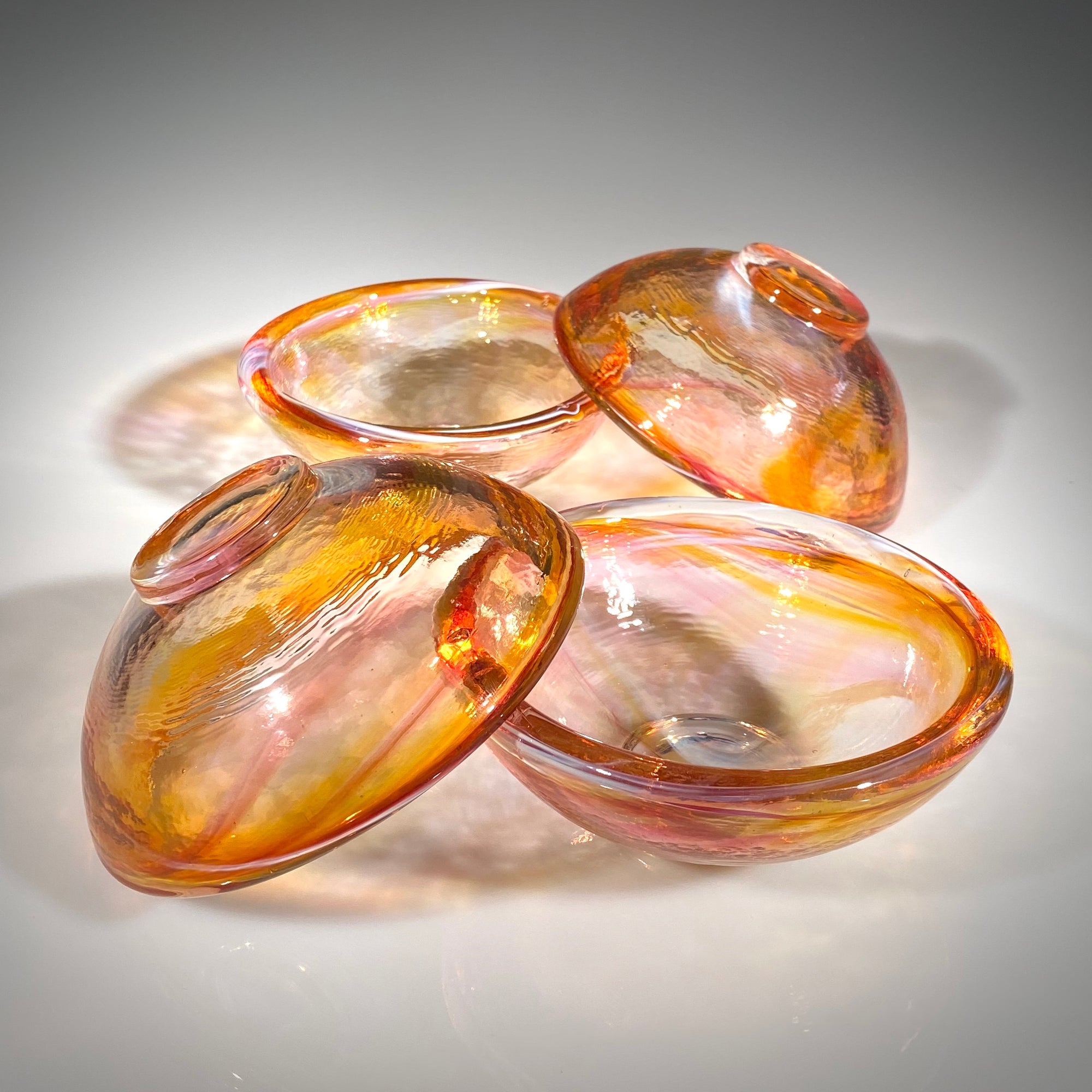 Set of Four Amber/Ruby Da Kine Bowls